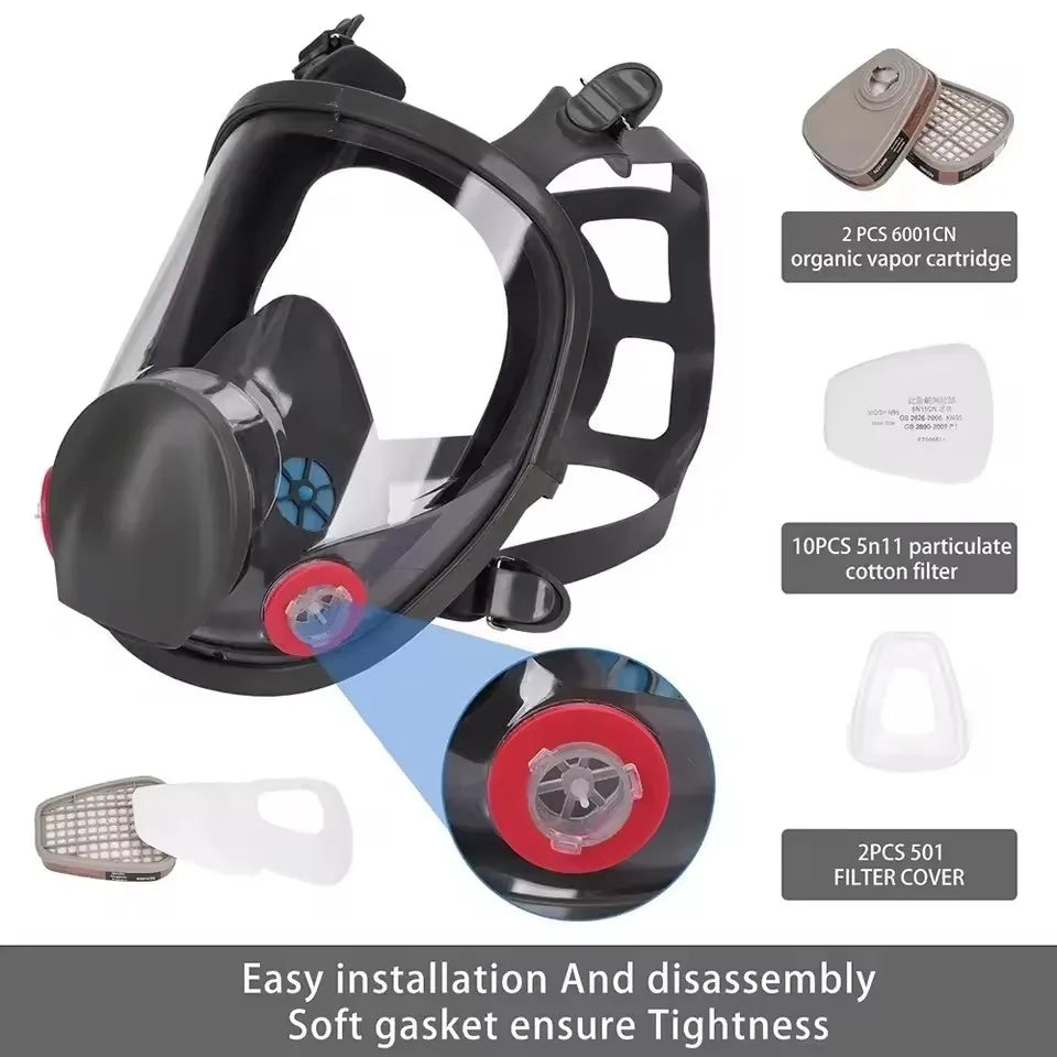 Anti-Fog 6800 Gas Mask &ndash; Full Face Respirator with Formaldehyde Protection