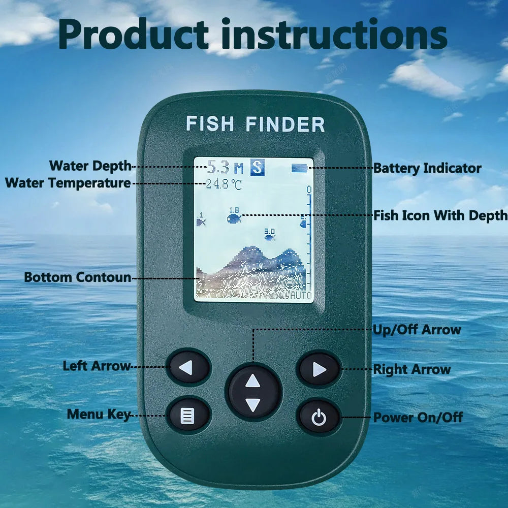 FindFish Smart Portable Sonar Fish Finder - Echo Sounder &amp; Alarm
