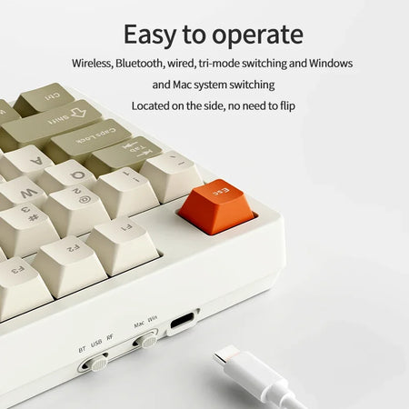 Ajazz AK35I V3 MAX Keyboard &ndash; Tri-Mode Connectivity