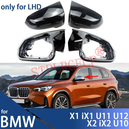 4pcs for BMW X1 IX1 U11 U12 X2 IX2 U10 Glossy Black Mirror Shell Rear View Mirror Cover Replacement Style Side Wing Mirror Caps by InterCyprus Trading Ltd