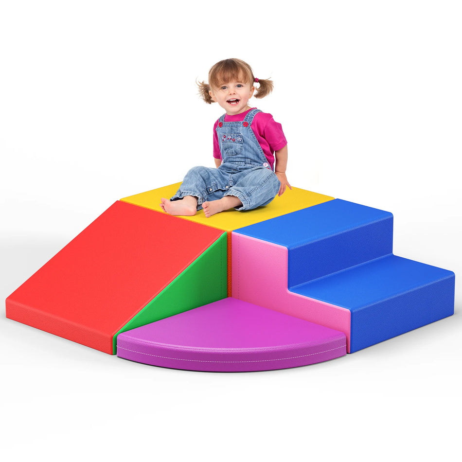 4 kusy měkkých pěnových lezeckých bloků potažených kůží pro děti