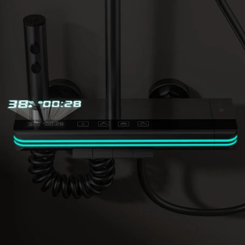 Shower Faucet Full Set Temperature Digital Display – With LED Light