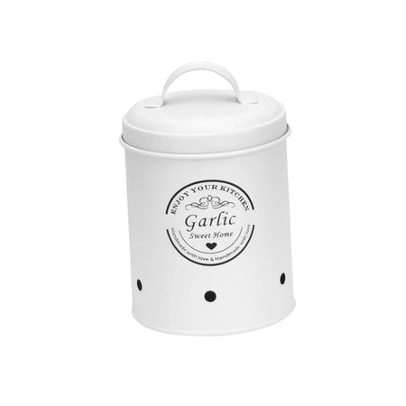 Potato Onion Garlic Storage Bin &ndash; Airtight Lid with Farmhouse Decor Small White