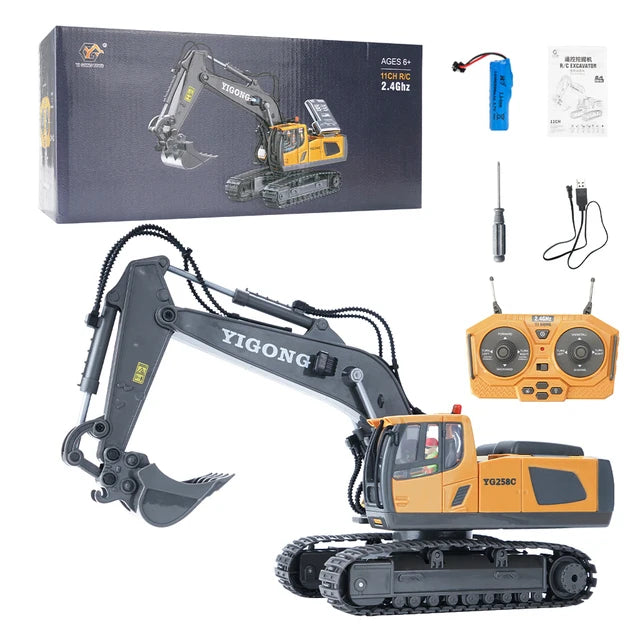 Uiettss 1:20 Remote Control Excavator Truck - 10 Channel Engineering Vehicle RC Excavator