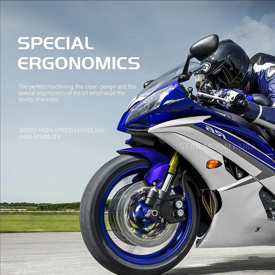 Elevadores Universais para Motocicleta com Presilha, Alumínio CNC Preto Fosco, Abraçadeira de 31mm a 51mm, Guiadores Ajustáveis