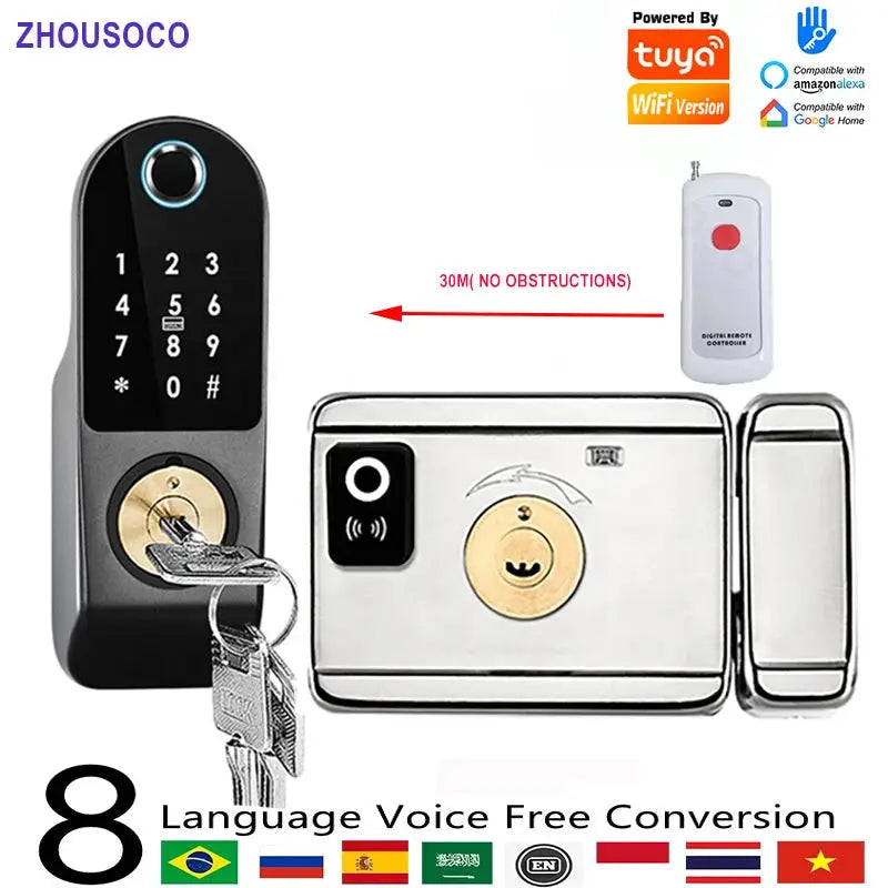 Smart Door Lock With Fingerprint, Wifi Remote Control And App Access by InterCyprus Trading Ltd