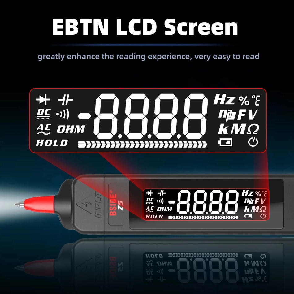 BSIDE Z5 Digital Multimeter Pen &ndash; Non Contact Voltage Tester with 6000 Counts