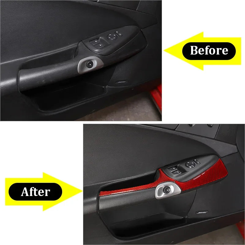 Nalepka za ploščo ročaja vrat iz ogljikovih vlaken črna C6 Corvette