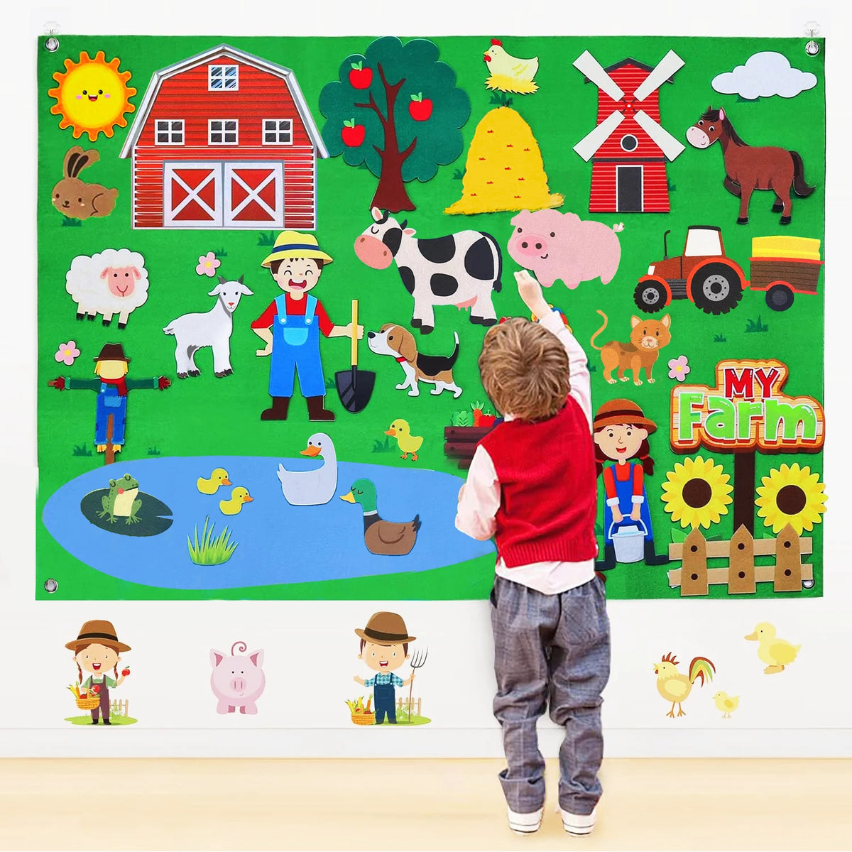 33 Piece Farm Animal Puzzle Toys &ndash; Interactive Wall Mounted