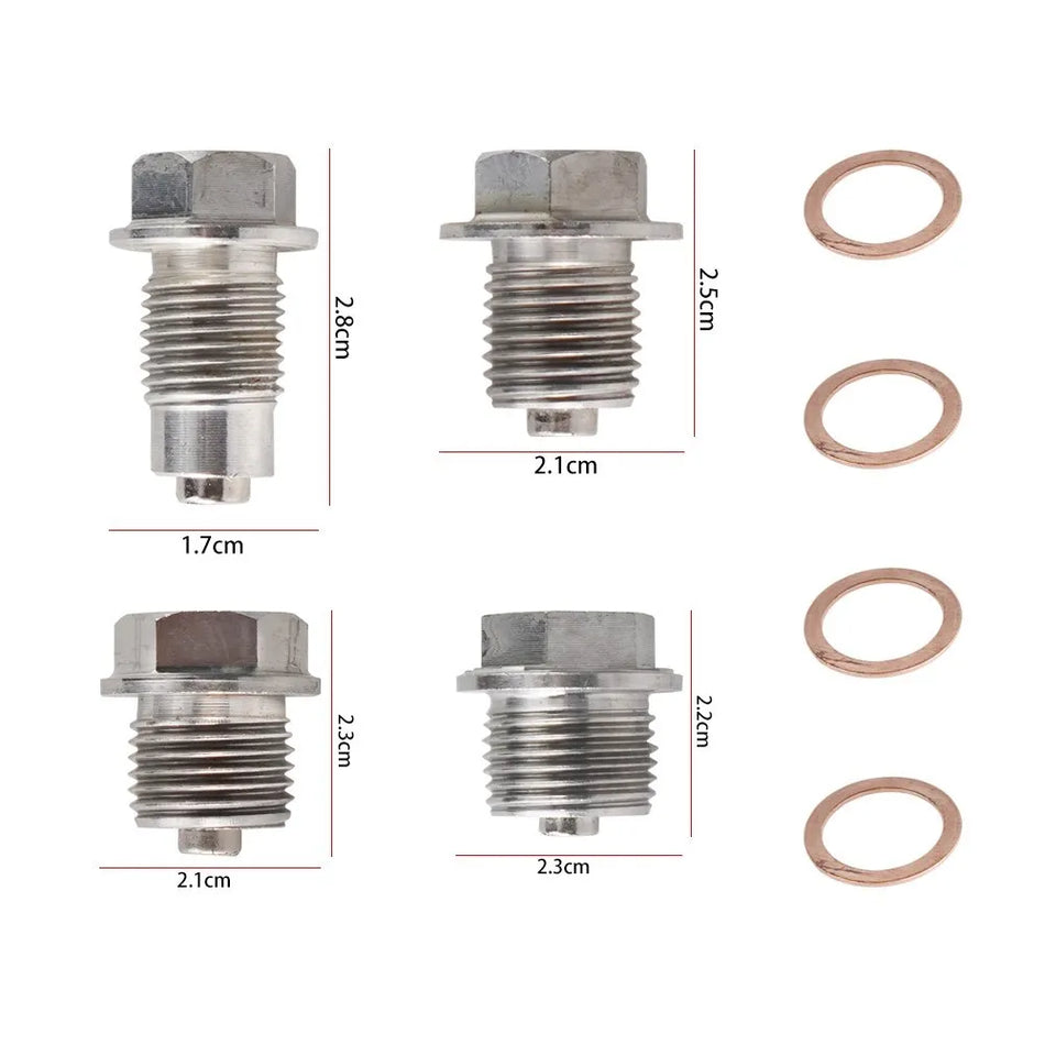 Tappo di scarico dell'olio magnetico in acciaio inossidabile, bullone di carter per auto, M12x1.25 a M18x1.5