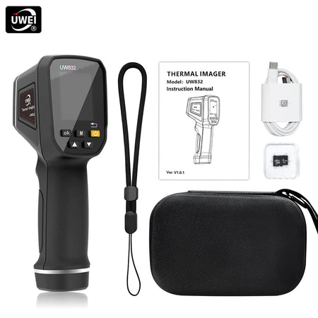 Handheld USB Rechargeable UWEI Infrared Thermal Imaging Camera with 8GB Card, Color Display, and Adjustable Emissivity