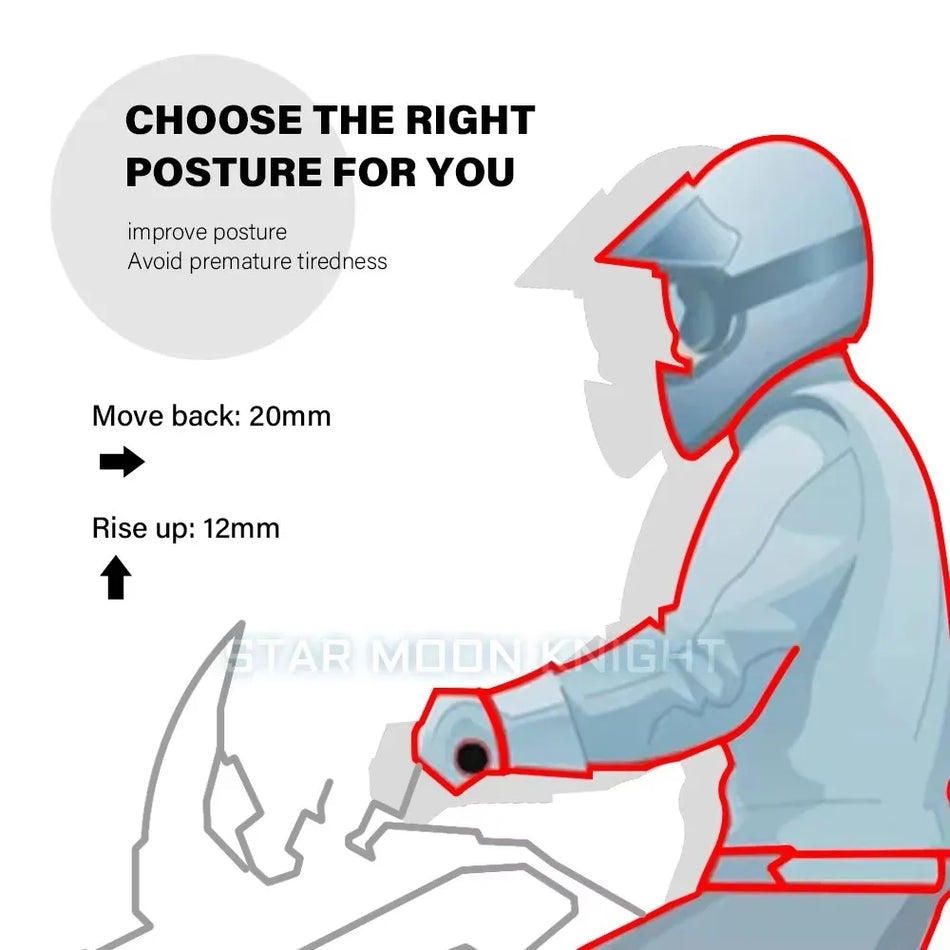 Triumph Tiger 900 GT Pro Styrrörsförhöjare, 20mm Aluminiumhöjning för Bättre Komfort och Hantering