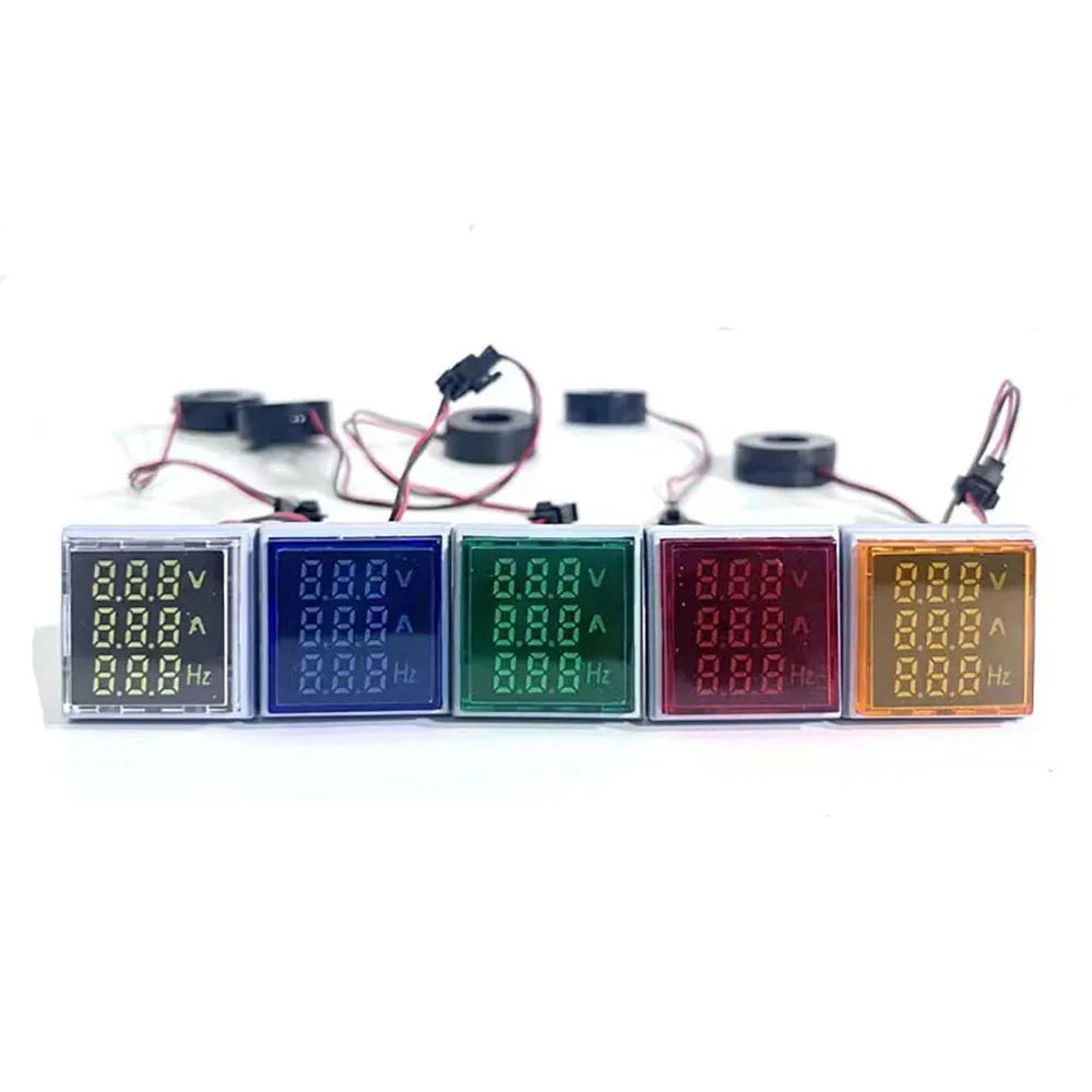 Square LED Digital Voltmeter Ammeter Hertz Meter &ndash; Multi-Function Voltage Current Frequency Display