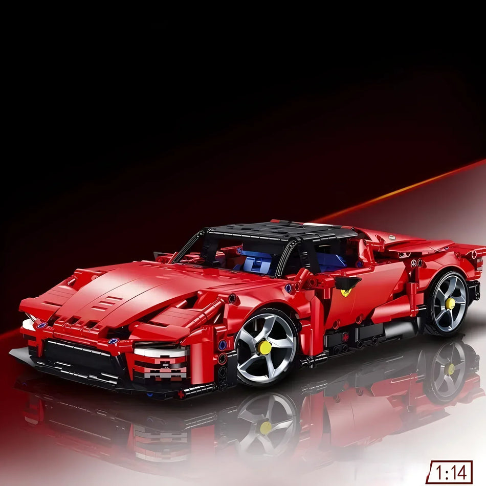 ToylinX Rotes Super-Sportwagen-Bausteinset 1394 Teile Geschenk