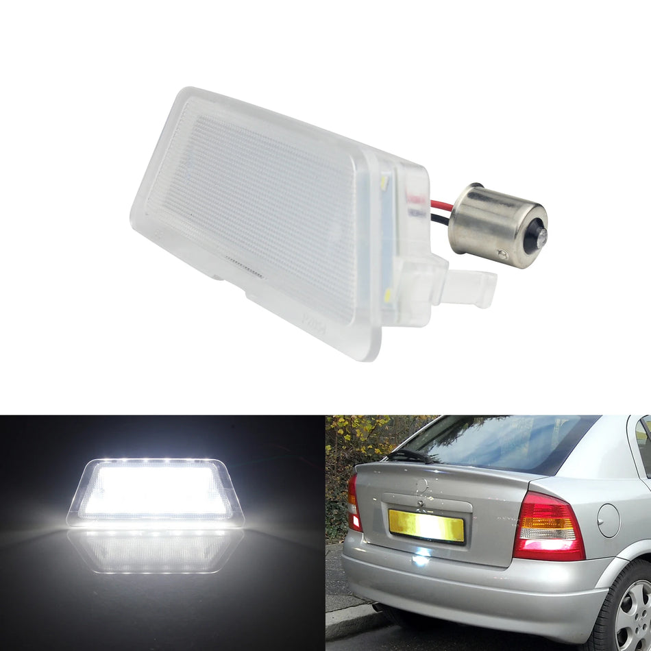 Takarekisterikilven LED-valo Vauxhall Astra G MK4, 12V 9W, 18-SMD Xenon-tyylinen kirkkaus
