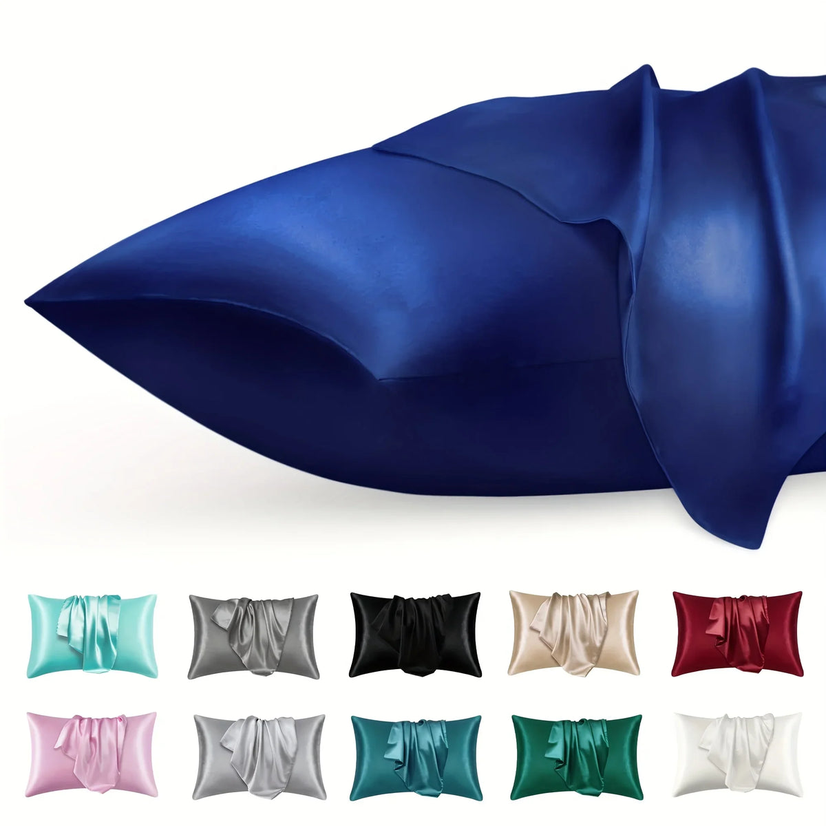 Luxury Satin Envelope Pillowcase Set &ndash; Exceptional Nighttime Hair Protection Blue / 50x91cm