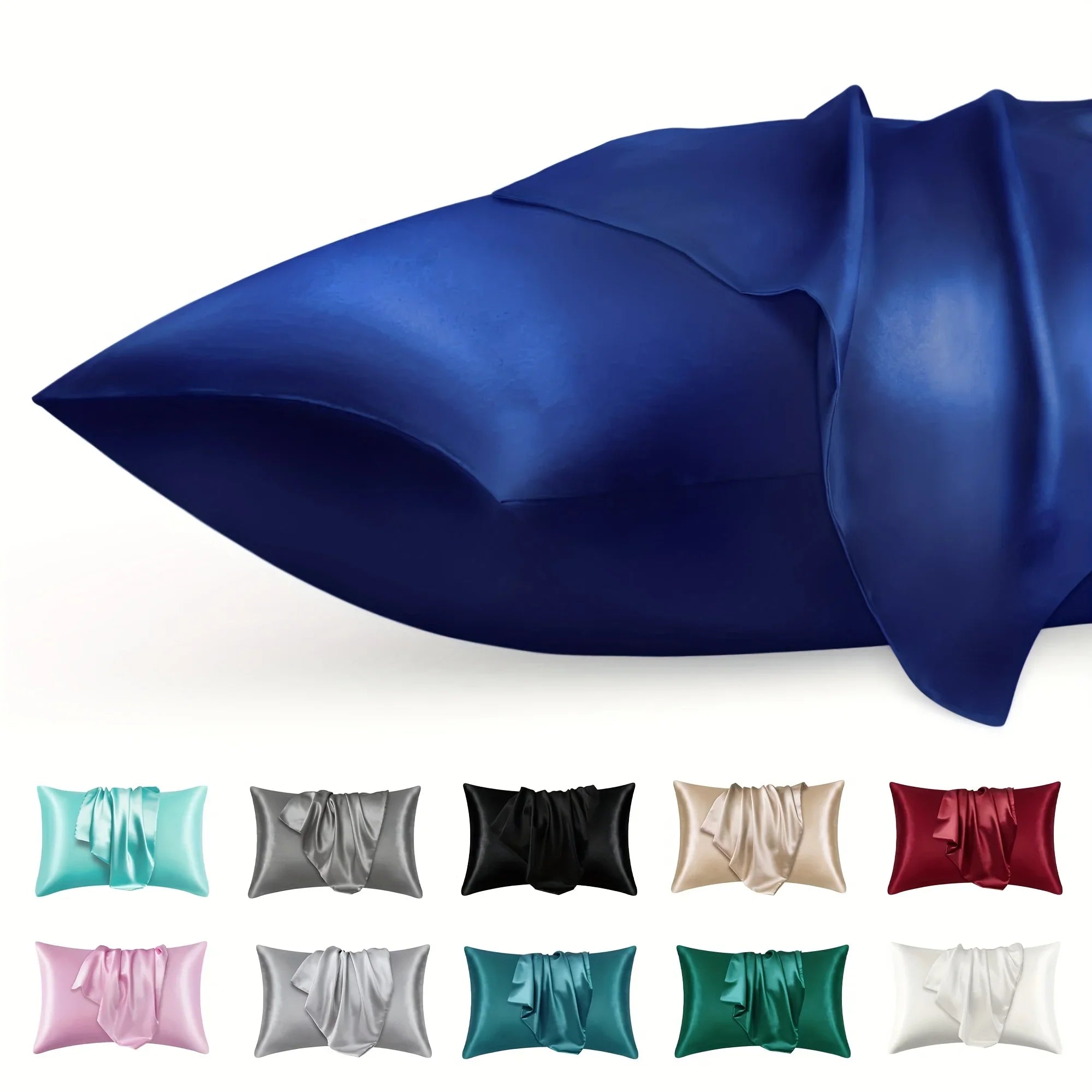 Luxury Satin Envelope Pillowcase Set &ndash; Exceptional Nighttime Hair Protection Blue / 50x91cm