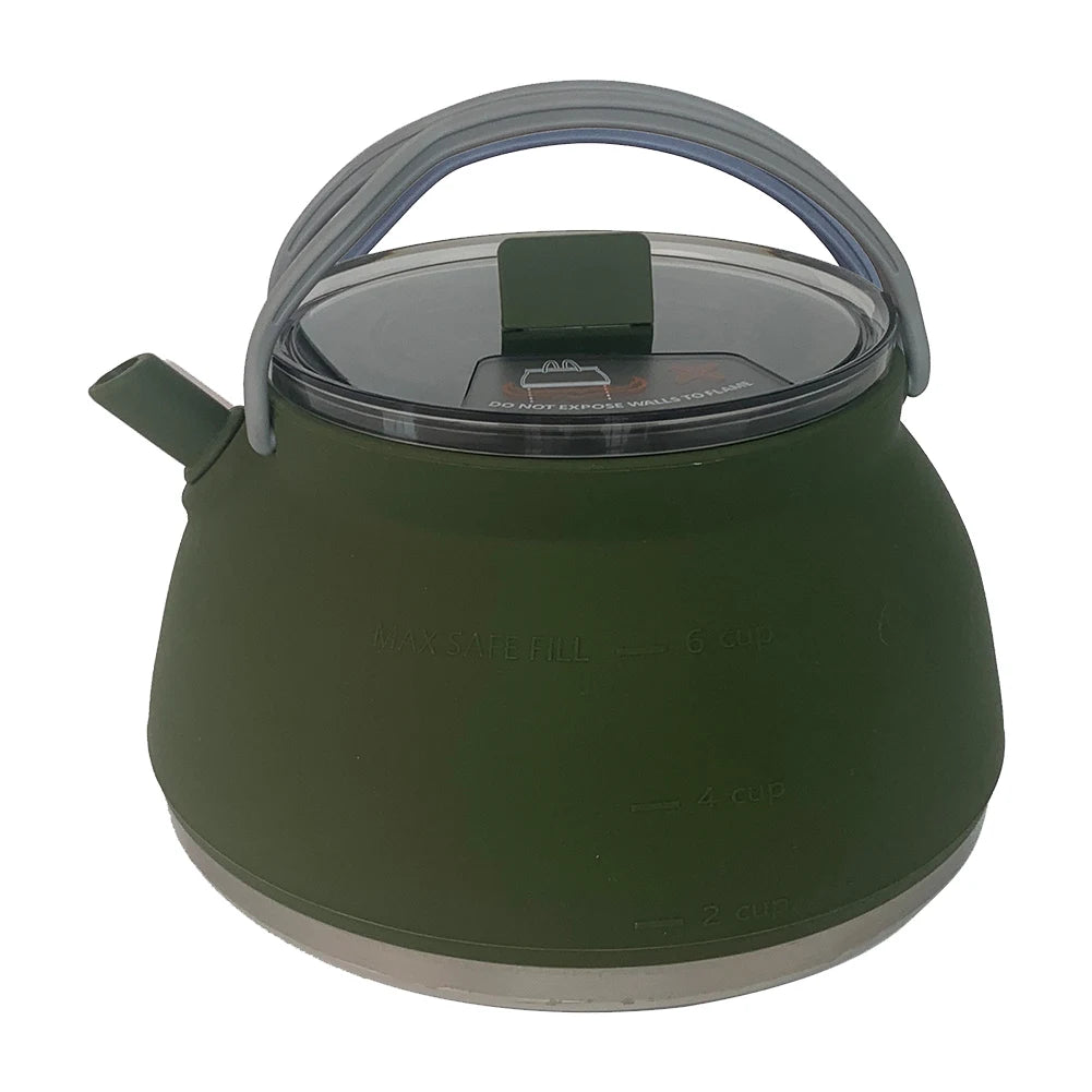 1.5L Outdoor Folding Silicone Kettle - Portable &amp; Collapsible for Travel ARGN Only Kettle