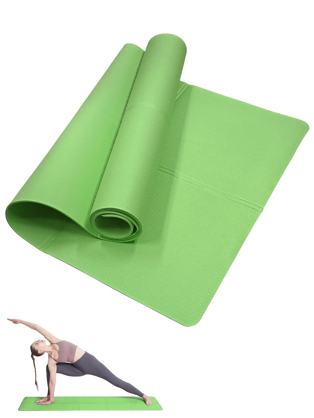 Non-Slip Yoga Mat for Women - 3/4/6mm Thick, Travel-Friendly, Home Gym Workout Green / 6mm