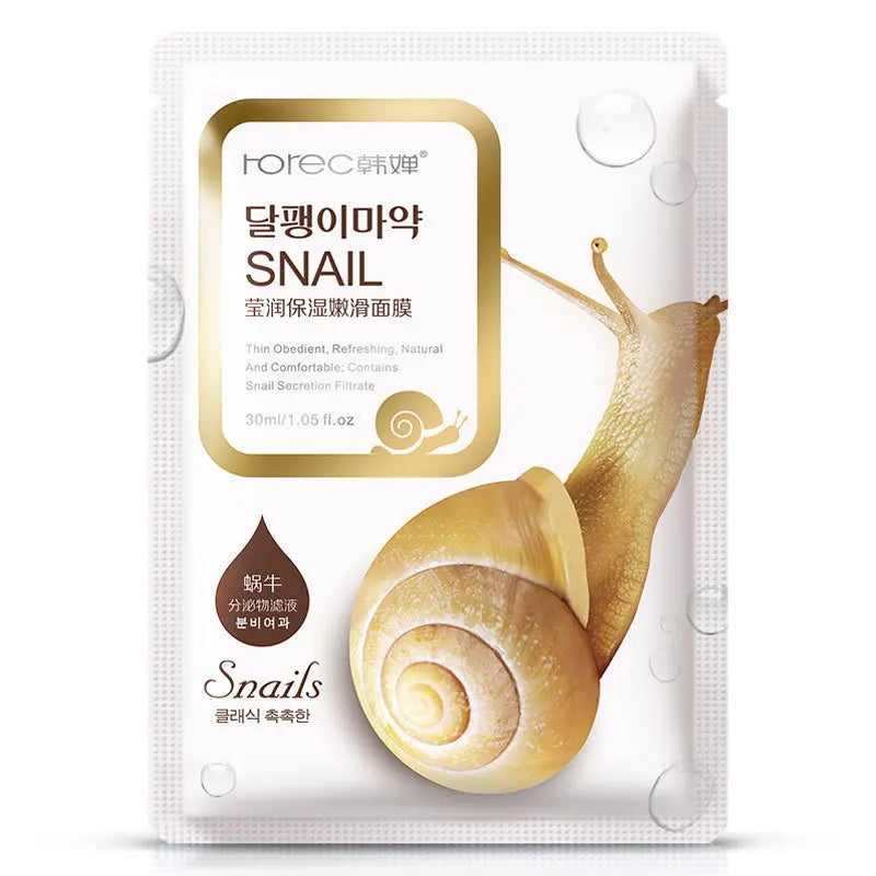 10pcs Snail Essence Moisturising Face Masks for Deep Replenishment
