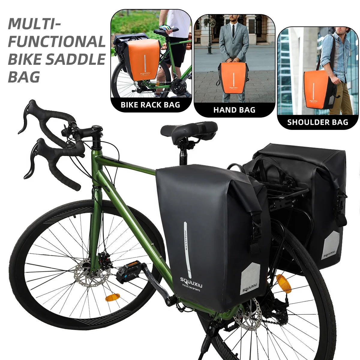 Bike Pannier Bag &ndash; Rainproof Versatile Rear Rack Storage