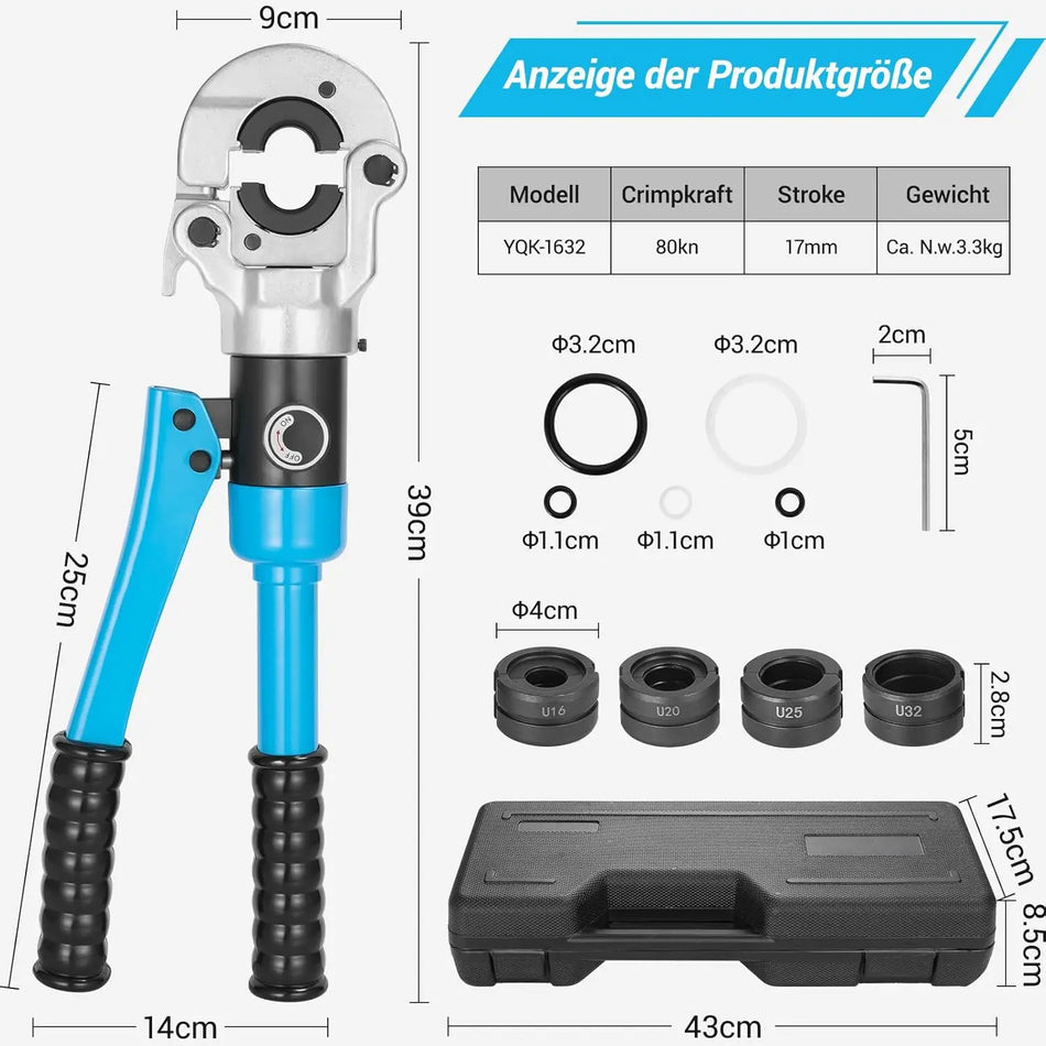 360 Grad Rotations Hydraulisk Rör Klämverktyg U16 32mm