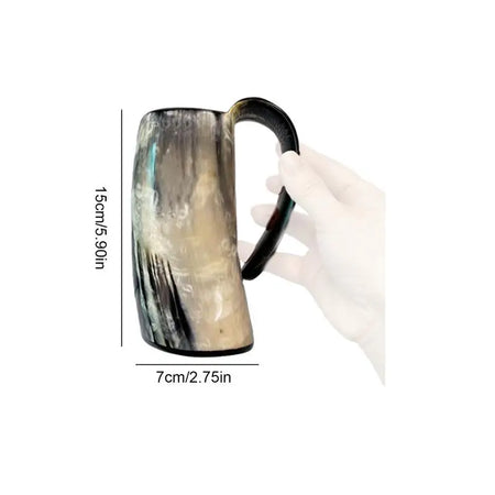 1Pc Handmade Ox Horn Mug - Rustic Whiskey Shot Glass