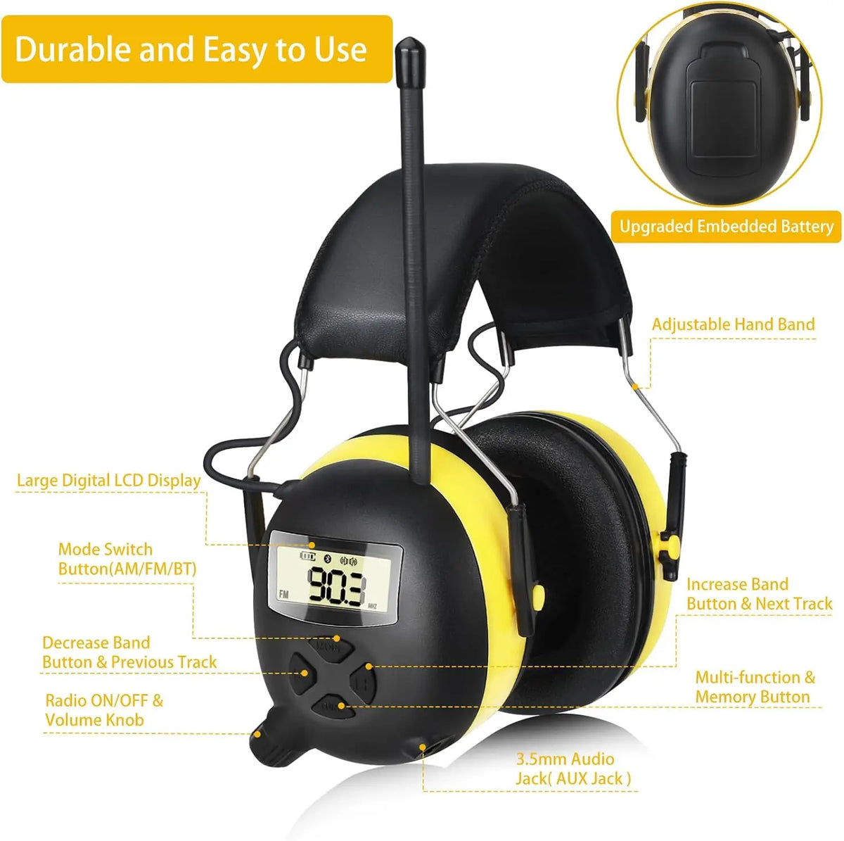 30dB Safety Earmuffs Bluetooth 5.4 &ndash; Noise Reduction