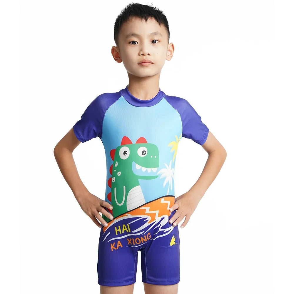 Boys' Cute Cartoon One-Piece Swimwear - Light &amp; Breathable