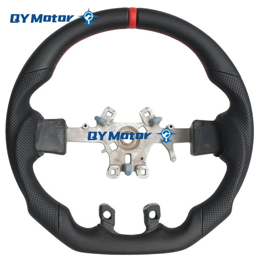 Volante Dodge RAM in Pelle Completa Perforata con Cuciture Rosse