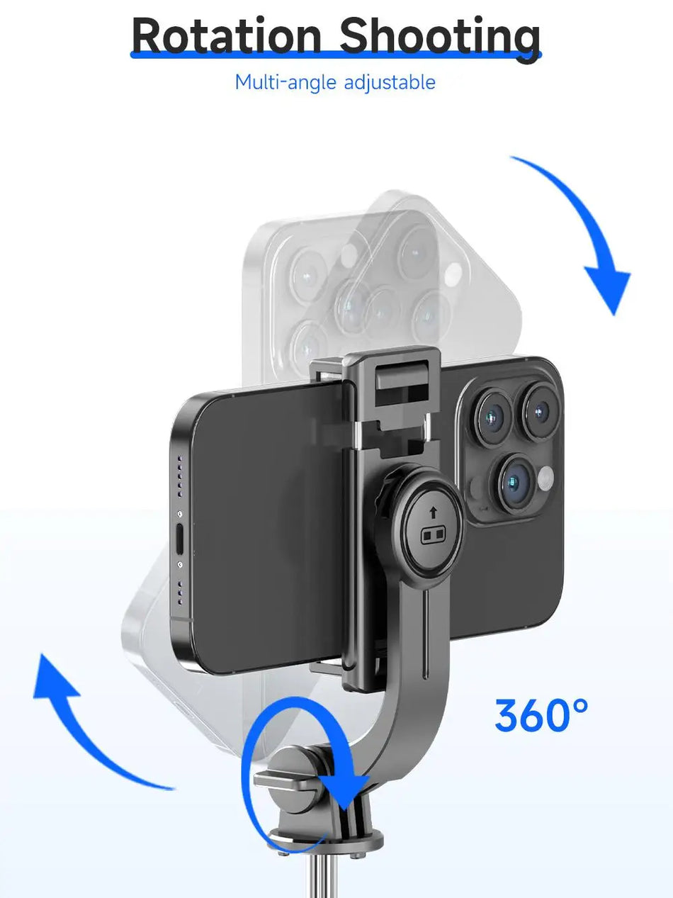 CrownQu Wireless Selfie Stick Tripod &ndash; 360 Degree Rotatable With Detachable Remote