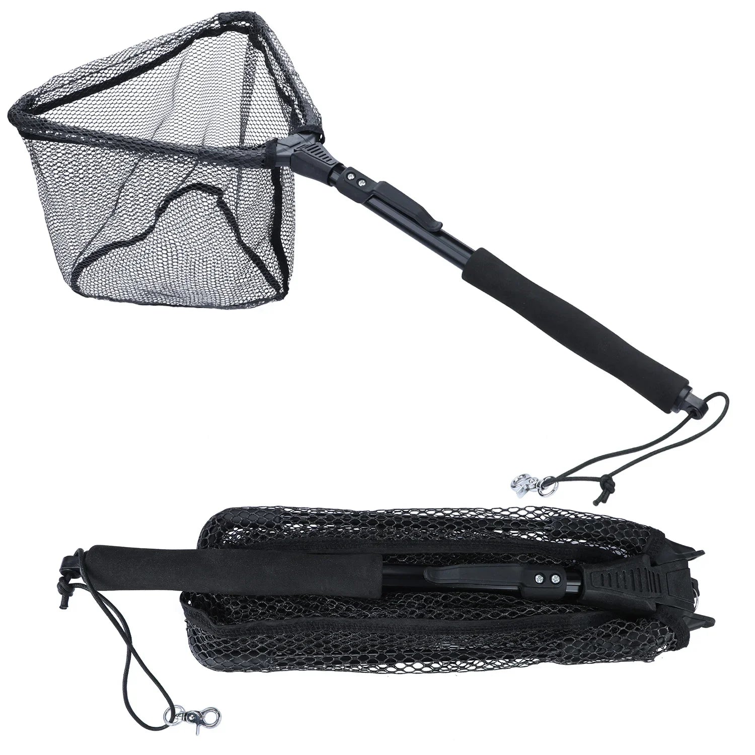 Sougayilang Folding Telescopic Fishing Landing Net - 65-112cm Black 1section 65cm