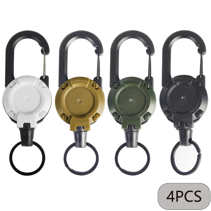 Outdoor Retractable Keychain with Heavy Duty Carabiner &ndash; 2/4/8pcs Badge Holder Reel 4Pcs Mixed color