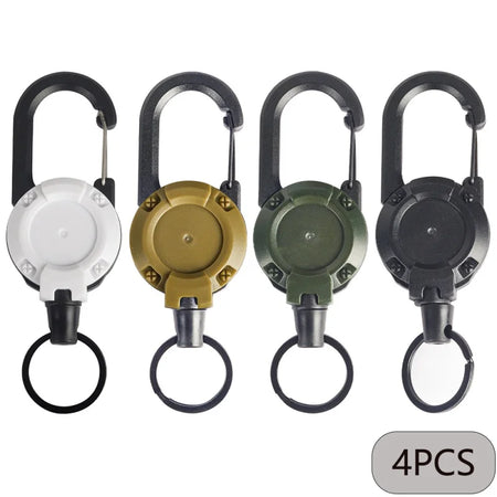 Outdoor Retractable Keychain with Heavy Duty Carabiner &ndash; 2/4/8pcs Badge Holder Reel 4Pcs Mixed color