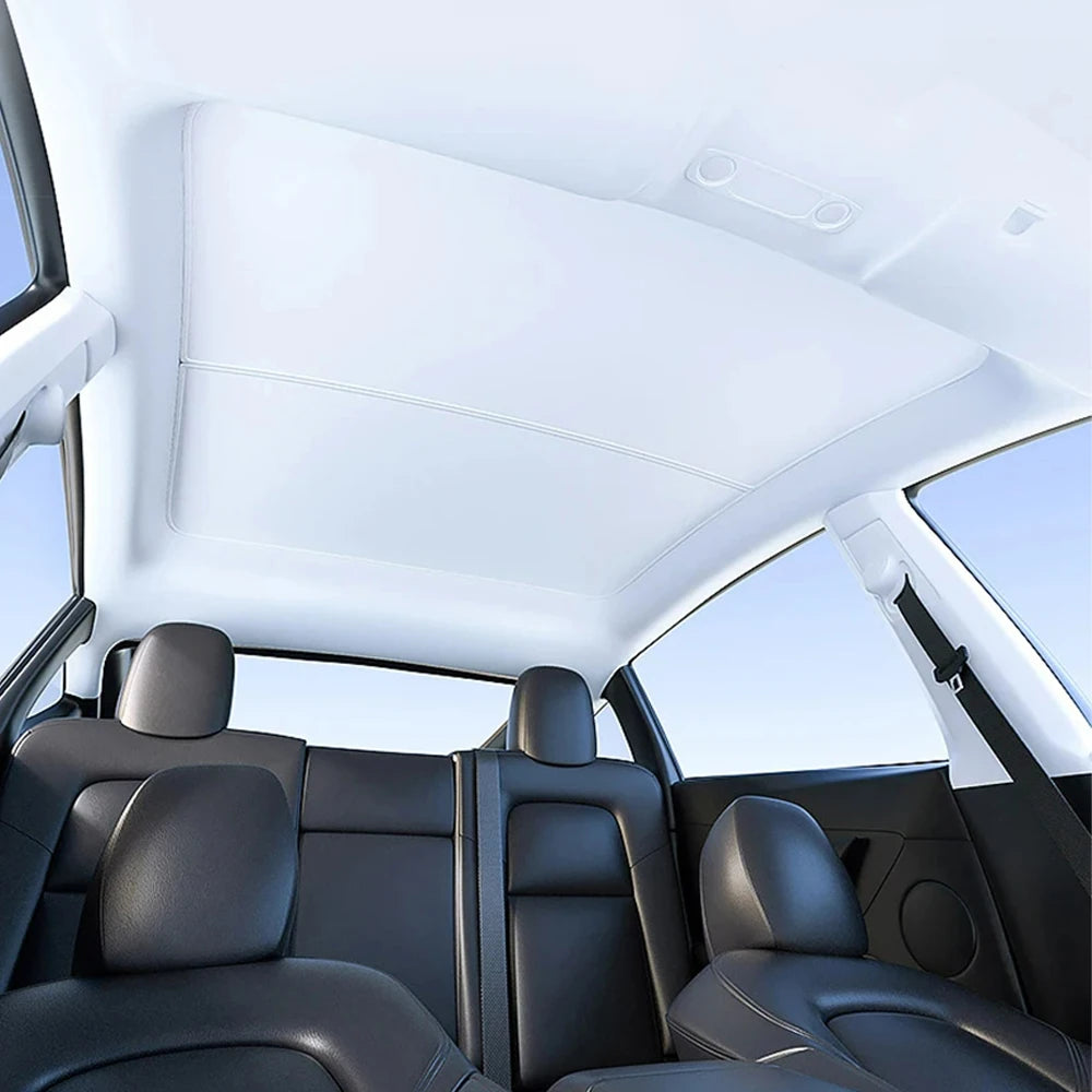 Tesla Model 3/Y Premium Ice Cloth Sunshade with Buckle for Glass Roof