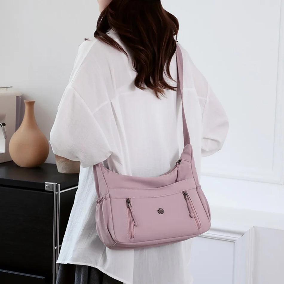 Geantă crossbody impermeabilă din nailon pentru femei cu buzunare, genți de lux de designer și confort zilnic