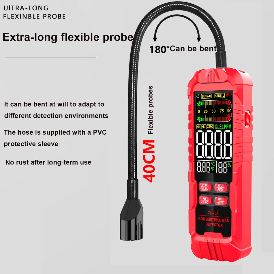 Portable Gas Leak Detector With Alarm And Large Screen