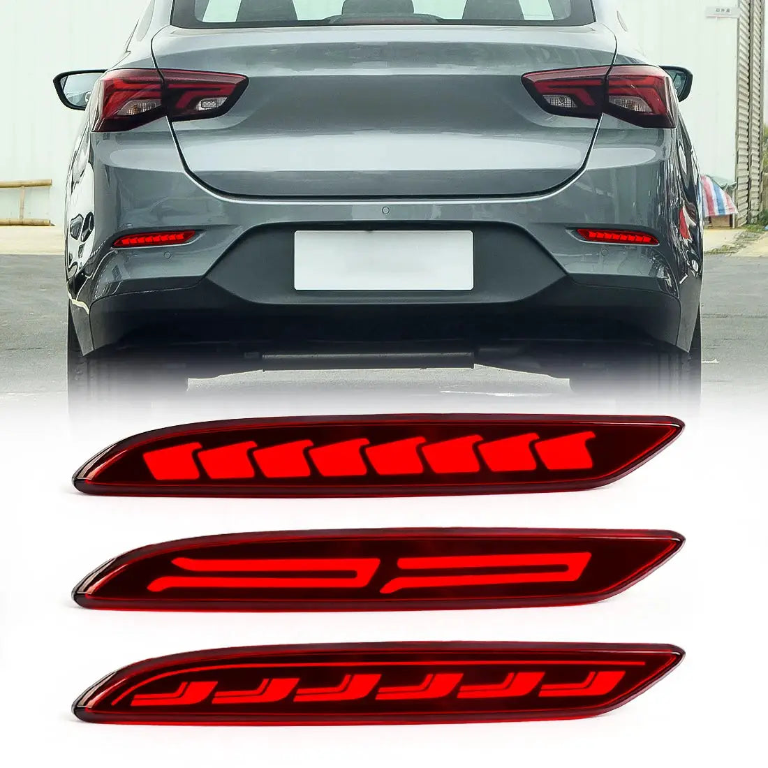 LED Rear Bumper Reflector Light For Chevrolet Cavalier 2020 2021 2022 Brake Warning Dynamic Turn Signal Lamp Car Accessories 12V by InterCyprus Trading Ltd