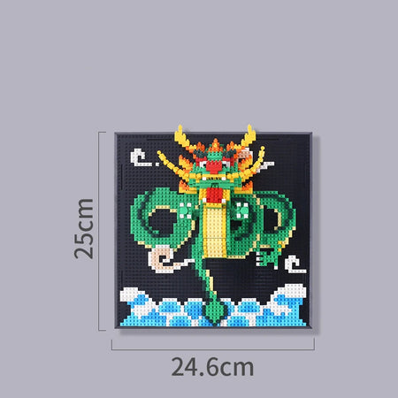 3D Animal Building Blocks &ndash; Creative DIY Decor for Kids and Adults Green dragon