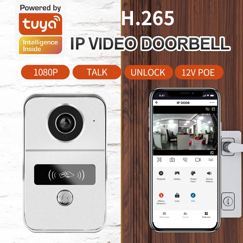 Tuya App 1080P Wifi IP Video Doorbell &ndash; Remote Unlock