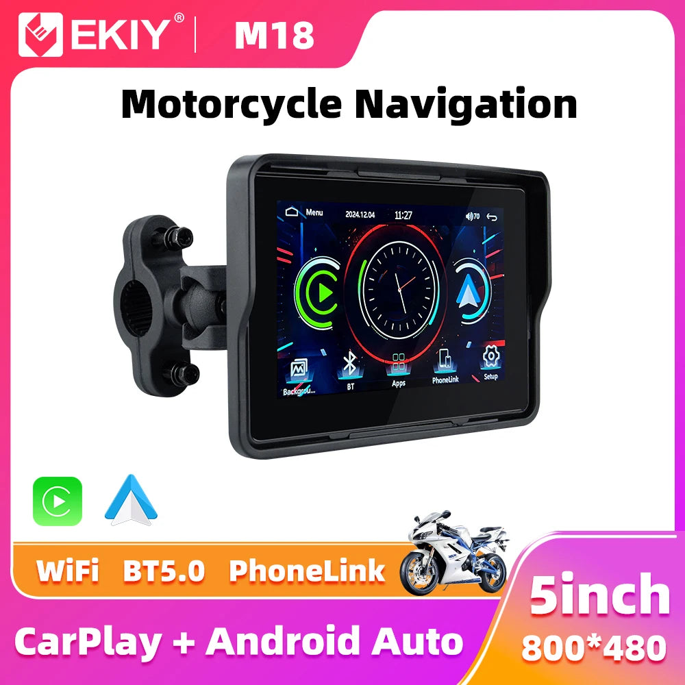 EKIY 5 Inch Motorcycle GPS Navigation Display Screen &ndash; Waterproof Portable Digital Dashboard