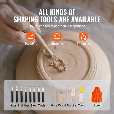 11in Pottery Wheel &ndash; Adjustable 60-300RPM