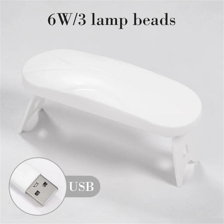 YIKOOLIN 6W UV LED Mini Nail Lamp &ndash; Fast 60s Drying White-B