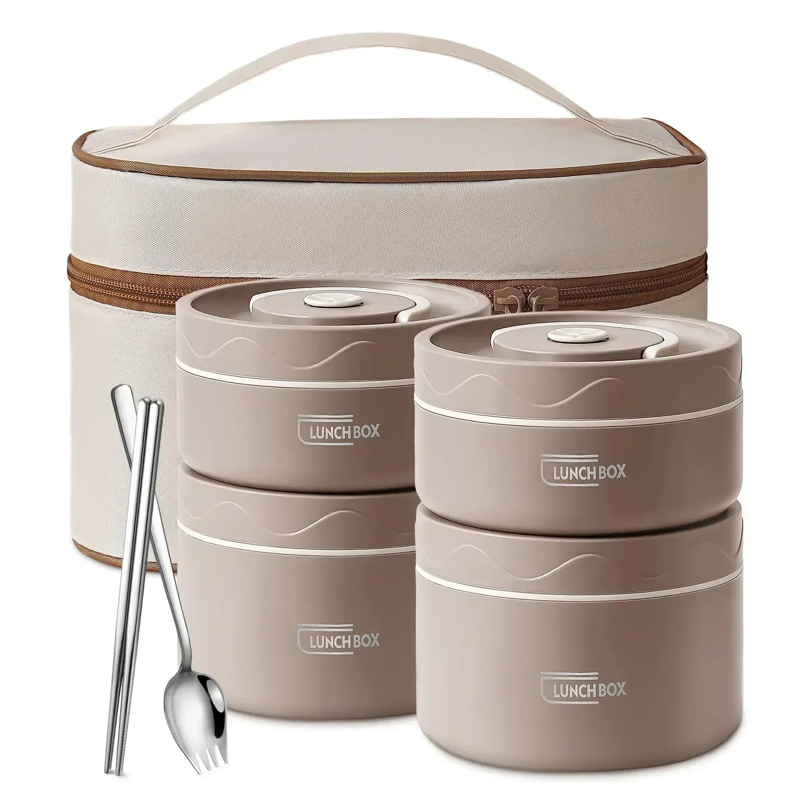 Thermal Snack Box Lunch/Snack Box for Thermal, Stackable 2-Tier stainless steel Insulated ...