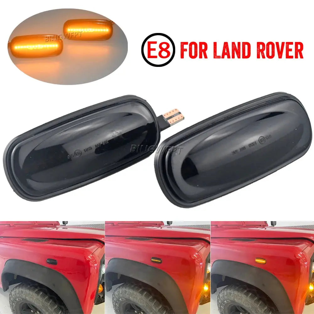 2PCS Dynamic Flowing LED Side Marker Light For Land Rover Discovery 2 1999-2004 Defender Freelander 1 2002-2005 by InterCyprus Trading Ltd