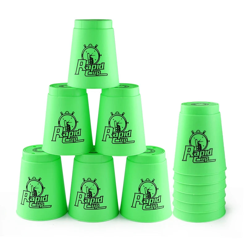 Four Colours Quick Stacks Cups &ndash; Fast Reaction Sports Training Game Green