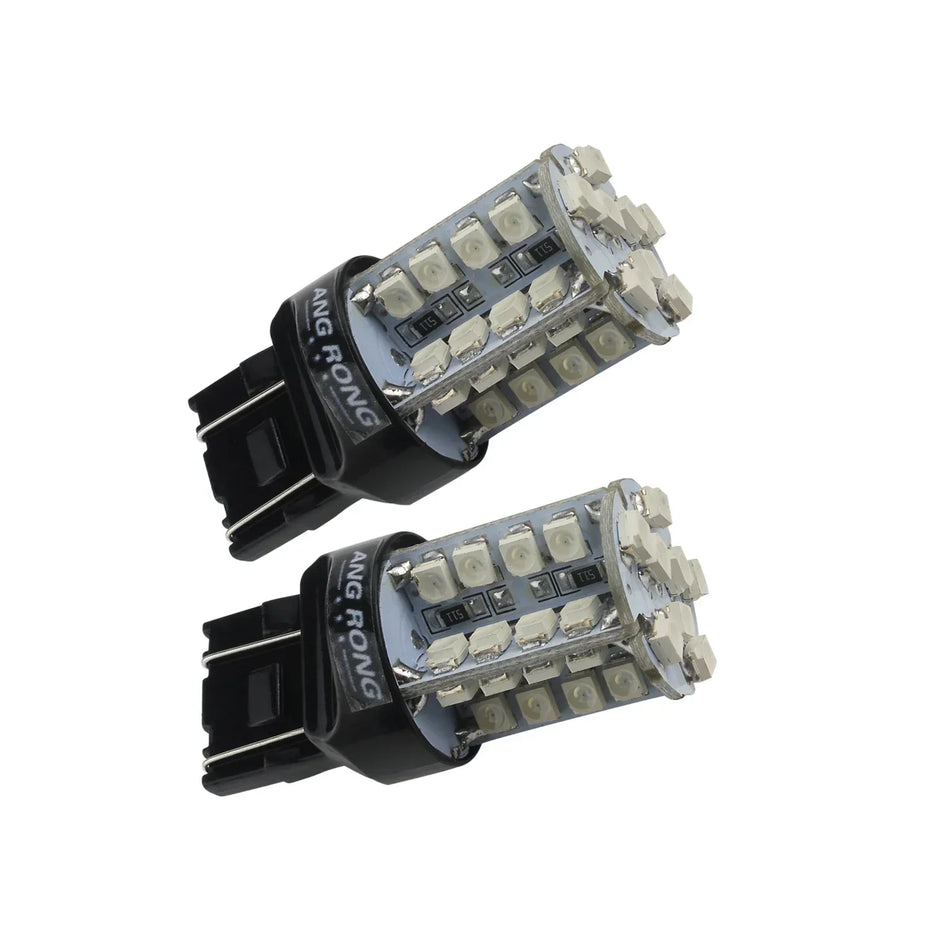 Červené 580 7443 W21/5W LED žárovky pro zadní brzdová světla, 40 SMD