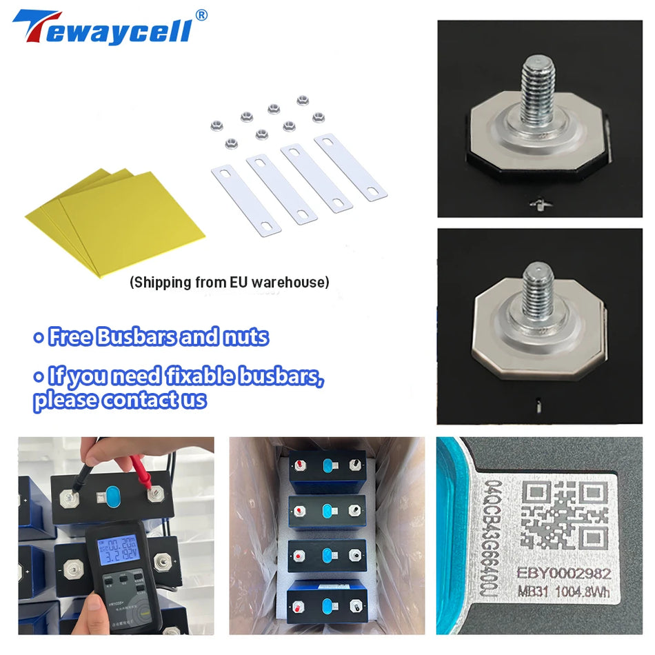 330Ah LiFePO4 Pil Paketi 3.2V BMS ile Yüksek Kapasiteli Şarj Edilebilir Hücre Modülü RV Güneş UPS için