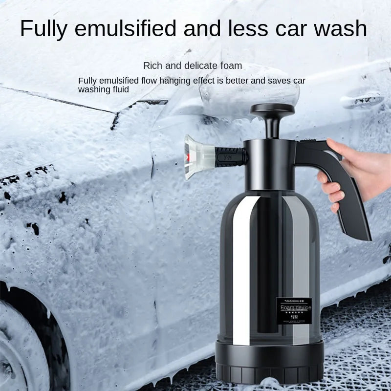 2L NoEnName Hand Pump Foam Sprayer with Three Nozzles for Car Wash and Window Cleaning