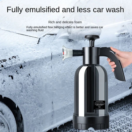2L NoEnName Hand Pump Foam Sprayer with Three Nozzles for Car Wash and Window Cleaning